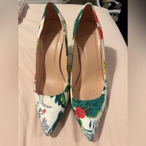 Floral Print Women's Heels